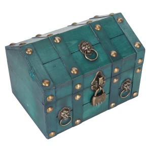 Gugxiom 海賊宝箱、コンビネーションロック付き木製宝箱、手作り装飾ボックス、ジュエリー収納用ヴィンテージ木箱、デスクトップストレー