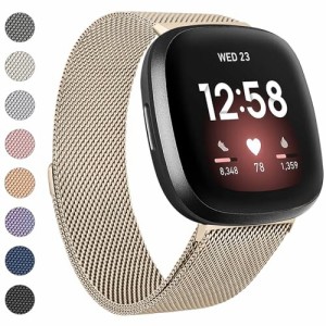 (YGTBSR) コンパチブル Fitbit Versa4 バンド/Fitbit Versa3 バンド/Fitbit Sense 2 バンド/Fitbit Sense バンド ミラネーゼ 交換ベルト 