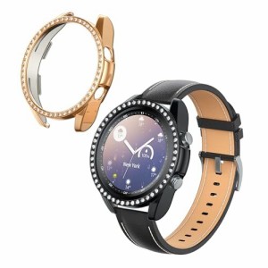 kwmobile 2x フレームカバー 対応: Samsung Galaxy Watch 3 (41mm) ケース - スマートウォッチ 保護 耐衝撃 - 黒色/ピンクゴールド