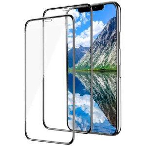 iPhone11Pro iPhoneX iPhoneXSガラスフィルム 全面保護フィルム 高硬度/高透過率を/防指紋/飛散防止 目を守る効果があり、iPhoneX・XS・1