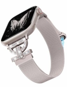 Girovo コンパチブル Apple Watch バンド/アップルウォッチバンド, キラキラDバックル ステンレス磁石マグネットあっぷるうぉっち交換ベ