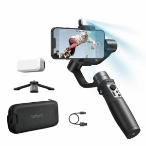 Hohem Mobile Plus Kit 3軸スマホジンバル 磁気LEDライトCCT調光可能 最大耐荷重280g 垂直＆水平撮影 Android＆iPhone用ジンバル Vlogス