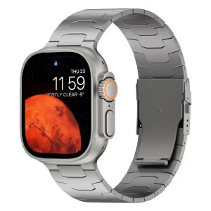 コンパチブル Apple watch バンド チタニウム 幅広 アップルウォッチウルトラバンド 軽量 耐食性 チタン製互?ベルト apple watch series 