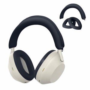 kwmobile 3x 対応: Sony WH-1000XM5 カバー - ヘッドバンド イヤーパッド 防塵 ソフト シリコン - 紺色