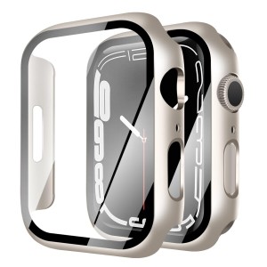 YUGYUG for アップルウォッチ9/8/7 カバー 45mm Apple Watch 9/8/7 カバー 45mm PC素材 アップルウォッチ ケース ガラスフィルム 一体型 