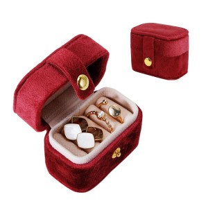 SUZIYER ミニジュエリーボックス ジュエリー 宝石箱 携帯用 アクセサリーケース 指輪 ピアス 出張 旅行 収納 小物入れ （WINE RED/ワイン