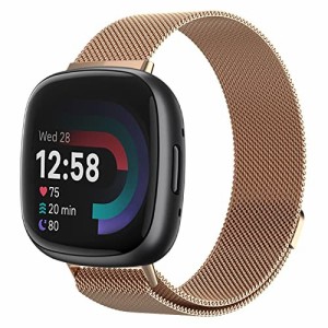 For Fitbit Versa 4専用バンド For Fitbit Sense2 用バンド ステンレス鋼 ストライプ スマートウォッチ Versa 4ベルト ブレスレット 交換