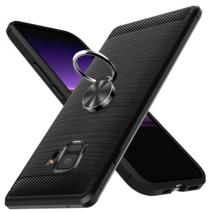 Galaxy S9 ケースリング付き耐衝撃 Galaxy S9 カバー シリコン tpu スマホケースリング 薄型 柔軟 衝撃吸収 米軍MIL規格取得 保護カバー 