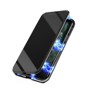MIYUYU iPhone 11Pro ケース カバー 覗き見防止 両面強化ガラス クリア アルミバンパー 360度フルカバー 全面保護 耐衝撃 マグネット式 