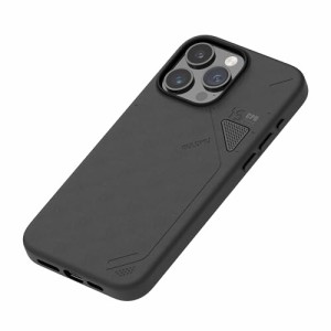 Aulumu A15 Vegan Leather for iPhone 15 Pro マグネットケース (ユニークな冷却窓) - Magsafe対応 (メタル個別ボタン) - ブラック