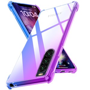 Xperia 10 III ケース 薄型 耐衝撃 TPU グラデーション色 ケース 黄ばみ防止 ワイヤレス充電対応 レンズ保護 人気 Xperia 10 III/xperia 