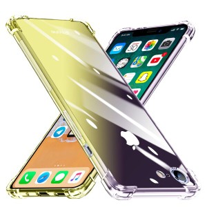 iPhone6s ケース/iPhone6 ケース クリア 透明 TPU ソフト ケース 耐衝撃 軽?薄 全面保護 黄ばみなし グラデーション レンズ保護 傷防止 