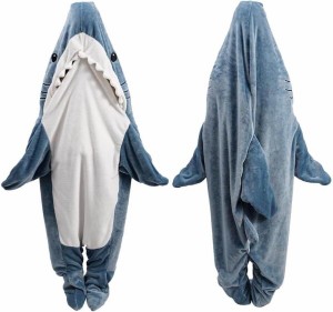 (SZJUNXIAO) サメ パジャマ 大人 鮫 着ぐるみ 着る毛布 サメ ぬいぐるみ アニマルブランケット ウェアラブルブランケット メンズ レディ