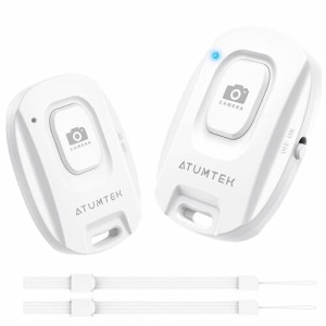 ATUMTEK スマートフォン用Bluetoothリモコンシャッター ワイヤレス 自撮りリモコン - スマホのカメラ撮影を便利に Bluetooth 5.2技術 ス