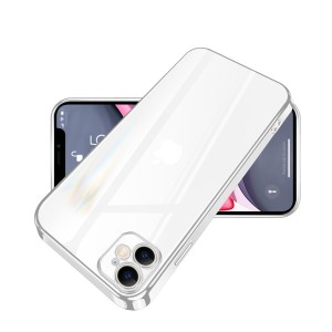 iPhone 11 ケース クリア バンパー カバー アイフォン11 透明 スマホケース TPU 薄型 全面保護 耐衝撃 軽量 メッキ加工 ストラップホール
