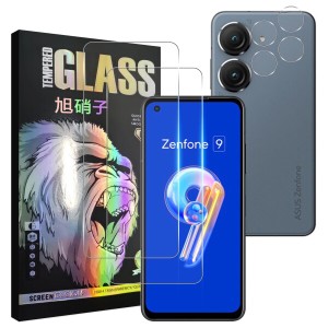 Zenfone 9 / Zenfone 10 フィルム 指紋認証対応 zenfone9 ガラスフイルム + レンズフィルム  zenfone10 液晶保護フィルム さらさら 強化