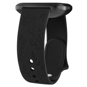 刻印フラワーバンド for Fitbit Versa 2 / Fitbit Versa/Fitbit Versa Lite/Fitbit Versa SE バンド 交換ベルト 交換バンド ソフトシリコ