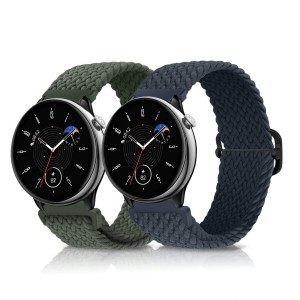 (LanQii) 20mm バンド Amazfit Active/Amazfit GTR Mini/Amazfit GTS 4/Amazfit GTS 4 Mini 対応 ナイロン バンド 編み込み スポーツ用 A