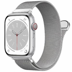 (OULUOQI) コンパチブル Apple Watch バンド 41mm 40mm 38mm 49mm 45mm 44mm 42mmアップルウォッチバンド マグネットクラスプ ステンレス