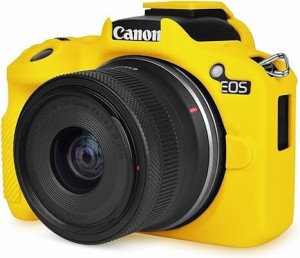 Rieibi R50 ケース、Canon EOS R50ケース eos r50 カメラケース R50保護ケース シリコーンカバー 三脚穴付き バッテリーの交換可能 軽量 