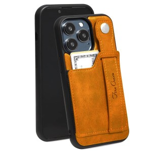 「FIRE CRAVE」 iphone11 ケース カード 収納 革 背面 レザー 落下防止 スタンド機能 耐衝撃 カバー (iPhone11, Camel)