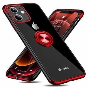 iPhone 12 Mini 用 ケース リング付き クリア 耐衝撃 スタンド機能 透明 TPU 車載ホルダー対応 落下防止 防塵 薄型 軽量 一体型 変形防止