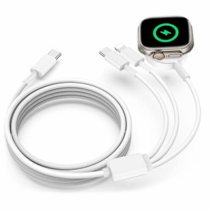 3in1 アップルウォッチ 充電器 type-cコネクタ 磁気充電 すべてのアップルシリーズ製品とType-Cマシンと互換性があります 持ち運び便利 (