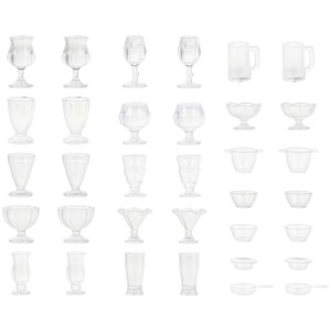 COHEALI グラス模型 ミニチュア ドールハウス 51個 ミニチュアカップ ミニチュアプラスチックカップ ミニチュア食器 モデル 置物 装飾用 