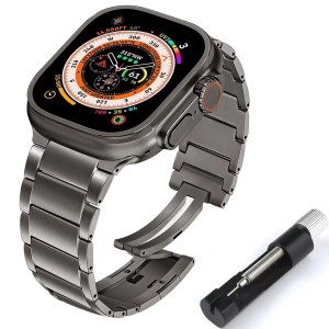 コンパチブル Apple watch バンド チタニウム製 アップルウォッチ バンド チタン製互?ベルト apple watch series Ultra2/Ultra/SE/9/8/7/