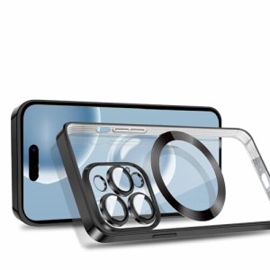 MuZiF iPhone 14 Pro 用 ケース クリア メッキ加工 Magsafe対応 永久磁石 レンズ保護 TPU ソフトケース 薄くて軽い 人気 耐衝撃 携帯カバ