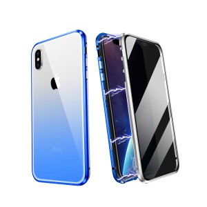 iPhoneXsMax用ケース 両面ガラスケース液晶画面保護ガラス付き 360度フルカバー マグネット吸着 全面保護 9H硬度 傷つけ防止 iPhone用携