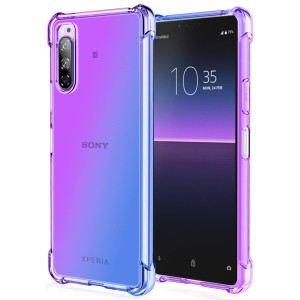 Xperia 5 ケース クリア TPU SOV41 901SO ケース 薄型 軽量 グラデーション スマホケース バンパー 耐衝撃 黄変なし イヤレス充電対応 ソ