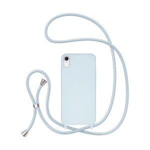 UEEBAI ショルダー ケース iPhone XR 用 ケース ストラップ付きケース リキッドシリコンフォンケース 肩がけ 首掛け 紐付き 斜めかけ 縄