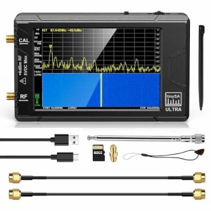 ZNZHNSI 2in1 TinySA のスペクトルの検光子および信号の発電機、4inch - V0.4.5.1 100kHz-5.3GHz 手持ち型の頻度検光子、32GB カードとの