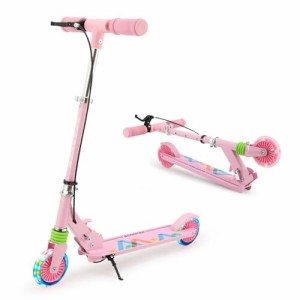 キックボード キッズスクーター  子供 キッズ 3〜12歳子供用 2輪 光るLEDタイヤ 耐荷重50kg 幼児車 おもちゃ 折り畳み式 持ち運び便利 ベ