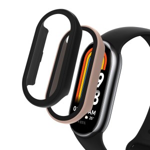 LanQii ケース Xiaomi Smart Band 8 対応/Xiaomi Mi Band 8 対応 ケース  カバー Xiaomi Mi Band 8 スマートウォッチ 保護ケース ガラス