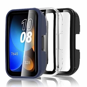 BigqinHUAWEI Band 8 / Band 9 対応 ケースと保護フィルム 一体型 全面保護カバー 極薄軽量 指紋防止 高透過率 擦り傷防止 取扱簡単 (PC