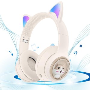 ヘッドホン ブルートゥースイヤホン 猫耳Bluetooth 有線/無線両用 Bluetooth5.3 猫の耳が光る RGBライトデザイン マイク内蔵 HIFI音質 可