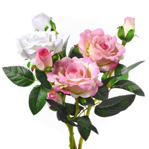 造花 バラ ミニローズブーケ（3本セット） 薔薇 花束 インテリア造花 アートフラワー 造花 プレゼント 枯れない シルク製 母の日ンプレゼ