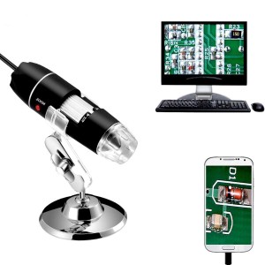 Jiusion 40 〜 1000x 倍率内視鏡、8 LED USB 2.0 デジタル顕微鏡、ミニカメラ、OTG アダプターおよび金属製スタンド付き、iPhone iPad に