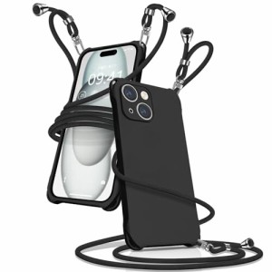 iPhone15 ケース ショルダー シリコン iphone 15 スマホケース アイフォン15 カバー 耐衝撃 肩掛け 斜めかけ 縄掛けケース 紐付き 斜めが