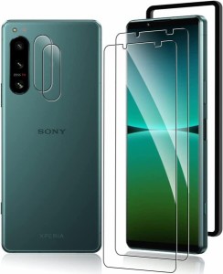 Xperia 5 IV ガラスフィルム+ エクスペリア 5 IV カメラフィルムSO-54C/SOG09/A204SO フィルム 指紋認証対応 硬度9H 耐衝撃 スクラッチ防