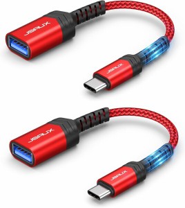 JSAUX USB C - USBアダプタ (2パック), Type C - USB 3.0 OTGケーブル (オス-メス) Thunderbolt 3 - USB Aアダプタ iPhone 15 Pro/Max/Pl