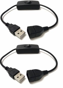 Access USB 延長ケーブル スイッチ付き ブラック 0.3m x 2本 USBA32-2P