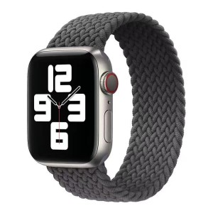 コンパチブル Apple watch バンド ブレイデッドソロループ iWatch バンド 交換用ベルト ステンレス接続部 伸縮性 通気性 apple watch Ser