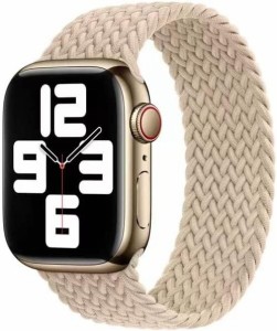 コンパチブル Apple watch バンド ブレイデッドソロループ iWatch バンド 交換用ベルト ステンレス接続部 伸縮性 通気性 apple watch Ser