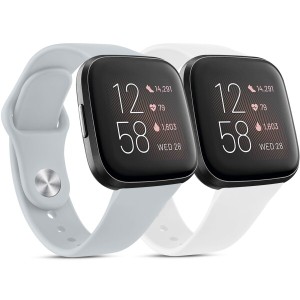 ベルト コンパチブル Fitbit Versa2 バンド/Versa2 /Versa Lite バンド, 交換ベルト シリコン交換バンド 柔らかい バーサ2 ベルト (2パッ