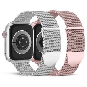 (HEARTBOOM) コンパチブル Apple Watch バンド アップルウォッチ バンド ステンレス留め金製 Apple Watch ベルト長さ無段階調整 マグネッ