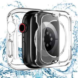 YUGYUG for アップルウォッチ9/8/7 カバー 45mm Apple Watch 9/8/7 カバー 45mm 防水ケース 360ど度 3D直角エッジデザイン アップルウォ