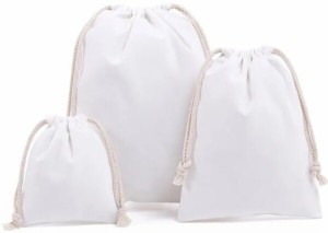 (EAXE) キャンバスコットンリネンバッグ 綿 巾着袋 無地 特大 サイズ 木綿製 大きい 収納 L XL 3L ドローストリングバッグ コットンバッ